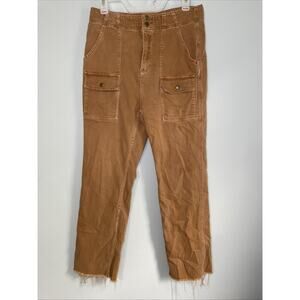 Anthropologie Pilcro Brown The Level Utility Cargo Pants Jeans 29 Fray
